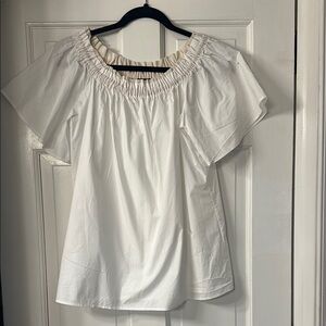 Banana Republic White Puff Sleeve Blouse